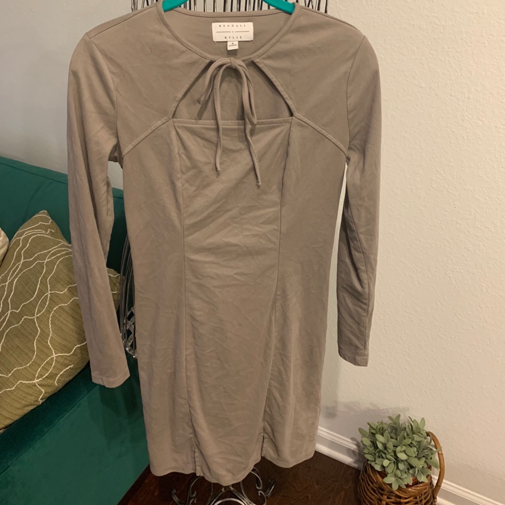 Soft gray velour minidress size S